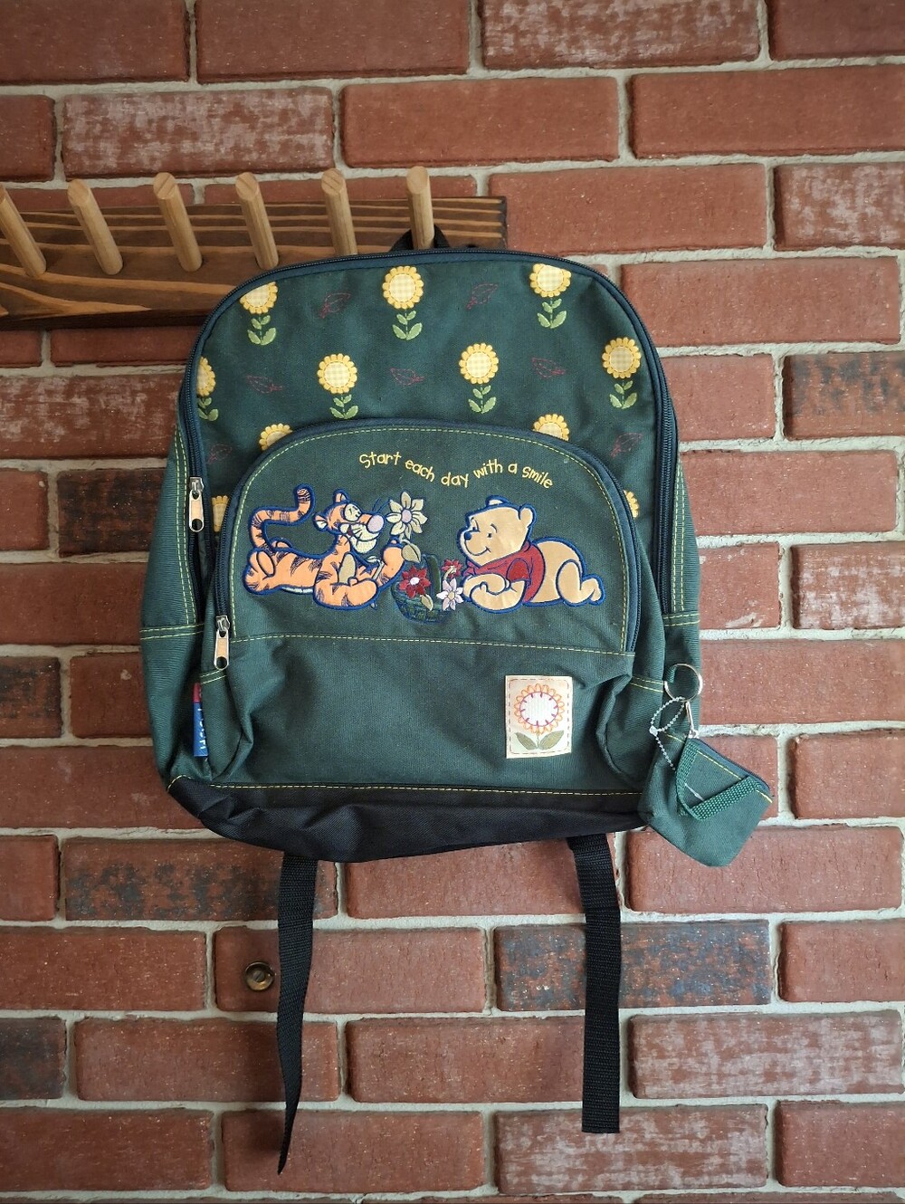 Green Kids Backpack with Tigger and Pooh